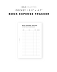 PR278 - Book Expense Tracker - Printable Insert