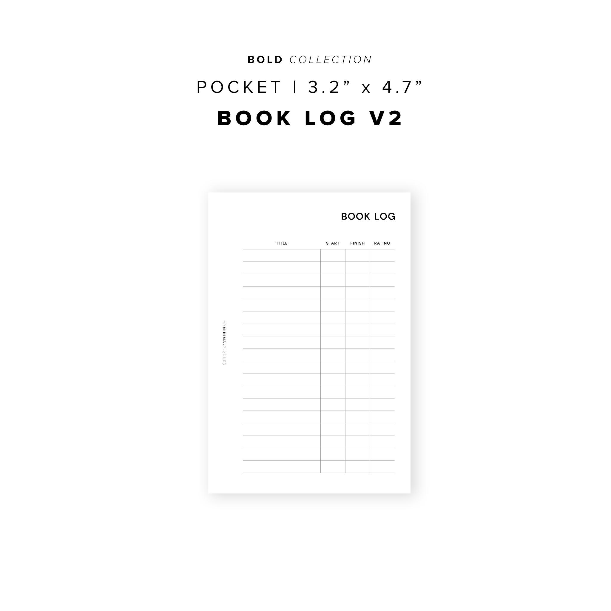 PR294 - Book Log V2 - Printable Insert