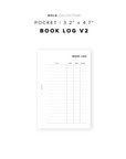 PR294 - Book Log V2 - Printable Insert