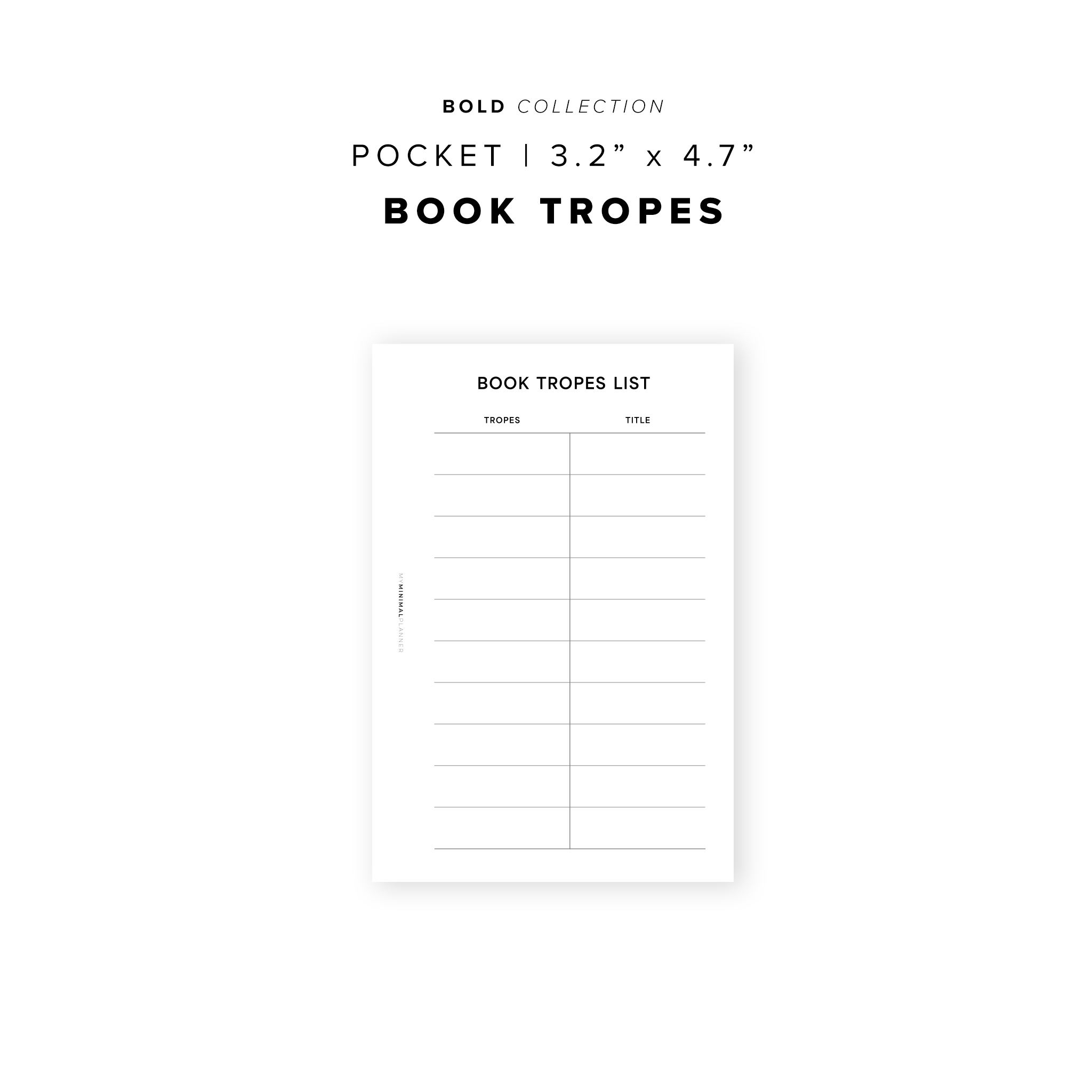 PR291 - Book Tropes - Printable Insert