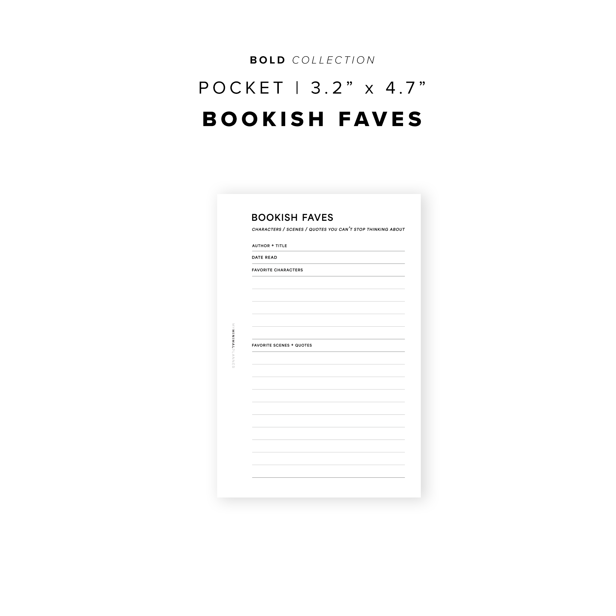 PR279 - Bookish Faves - Printable Insert