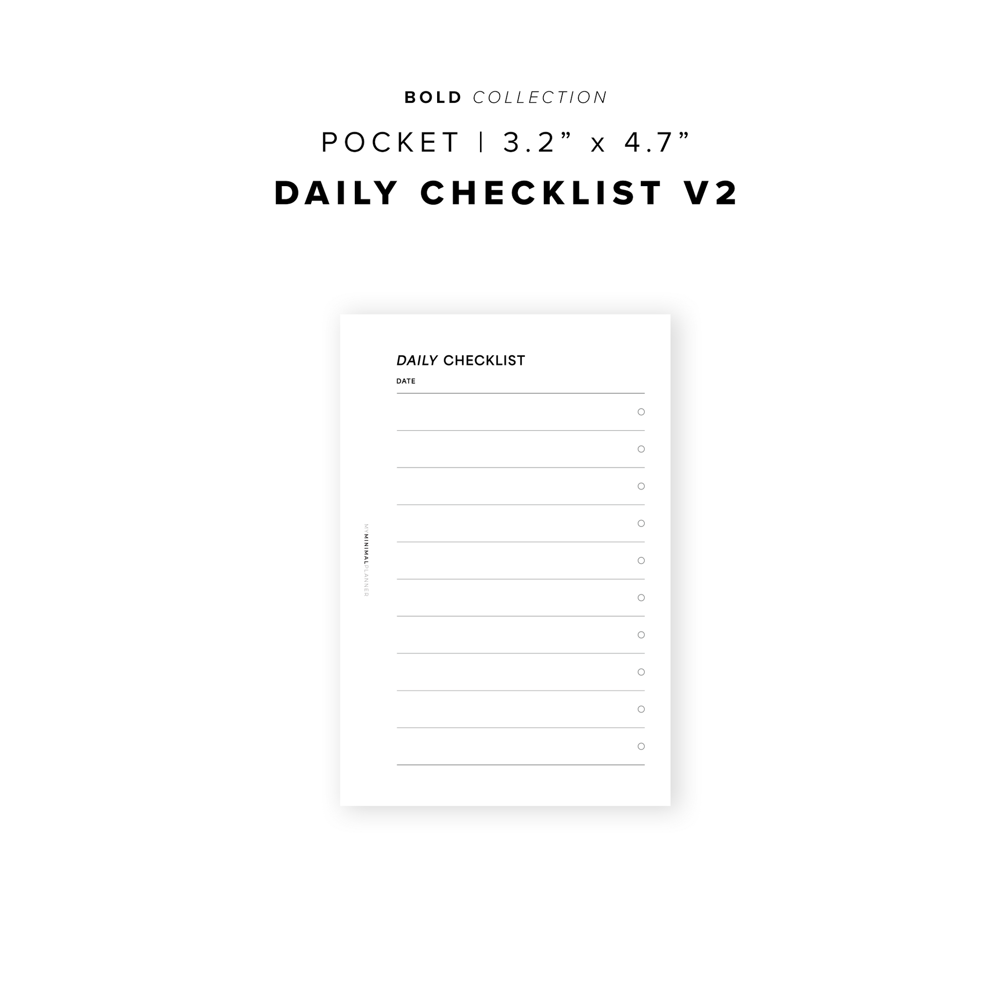 PR326 - Daily Checklist V2 - Printable Insert