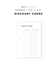 PR255 - Discount Codes V2 - Printable Insert