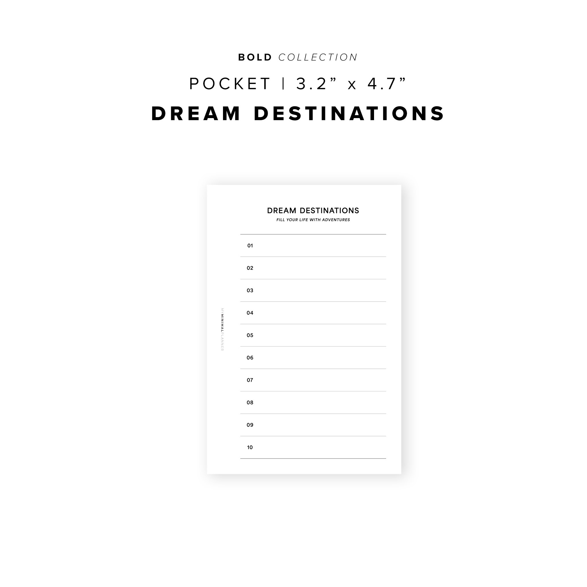PR266 - Dream Destinations - Printable Insert – My Minimal Planner PR266 - Dream Destinations - Printable Insert – My Minimal Planner