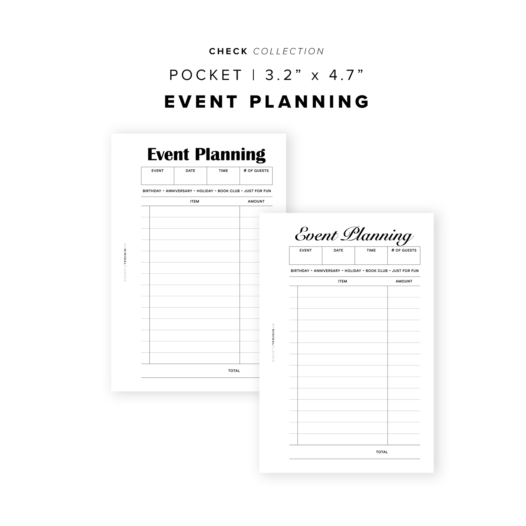 PR346 - Event Planning - Printable Insert