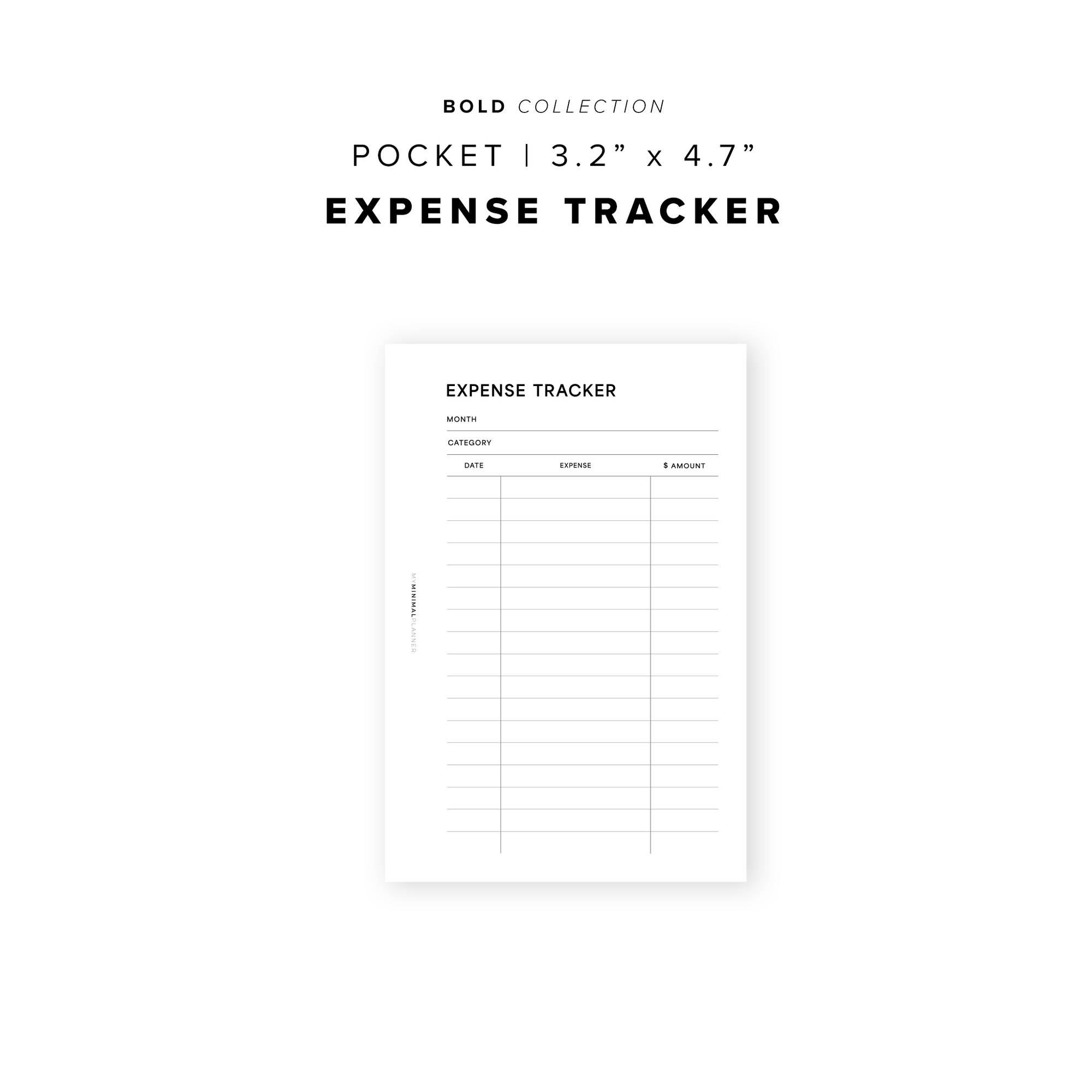 PR226 - Expense Tracker V3 - Printable Insert