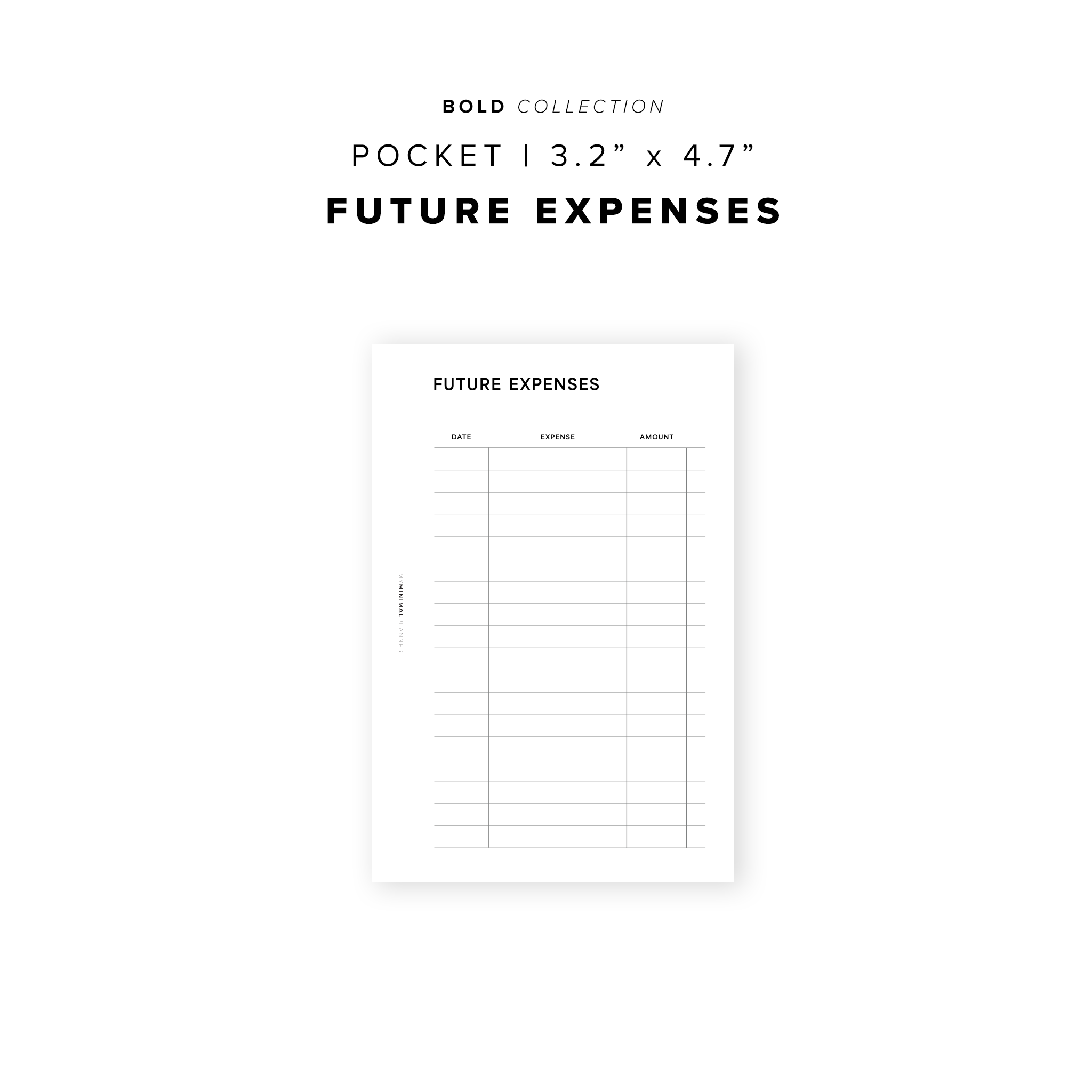 PR292 - Future Expenses - Printable Insert