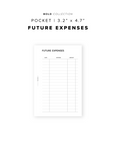 PR292 - Future Expenses - Printable Insert