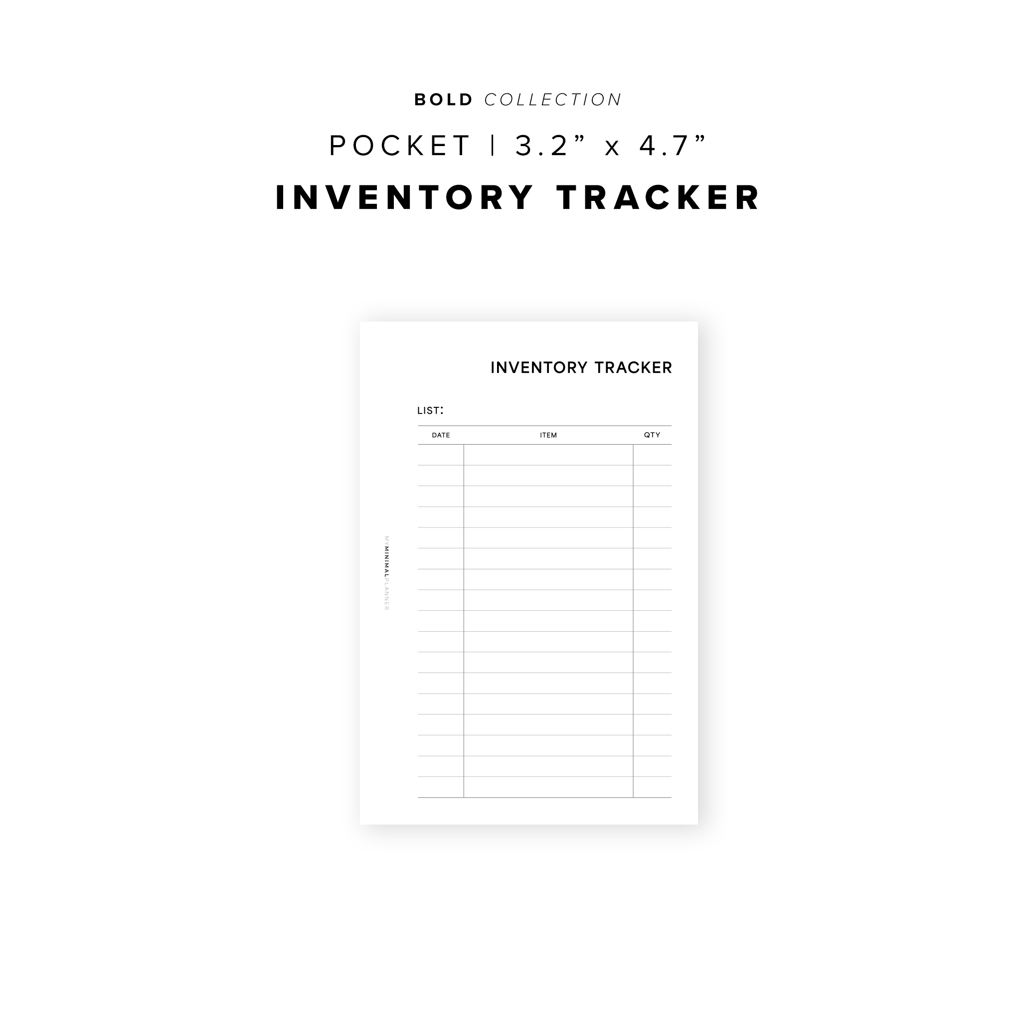 PR213 - Inventory Tracker - Printable Insert