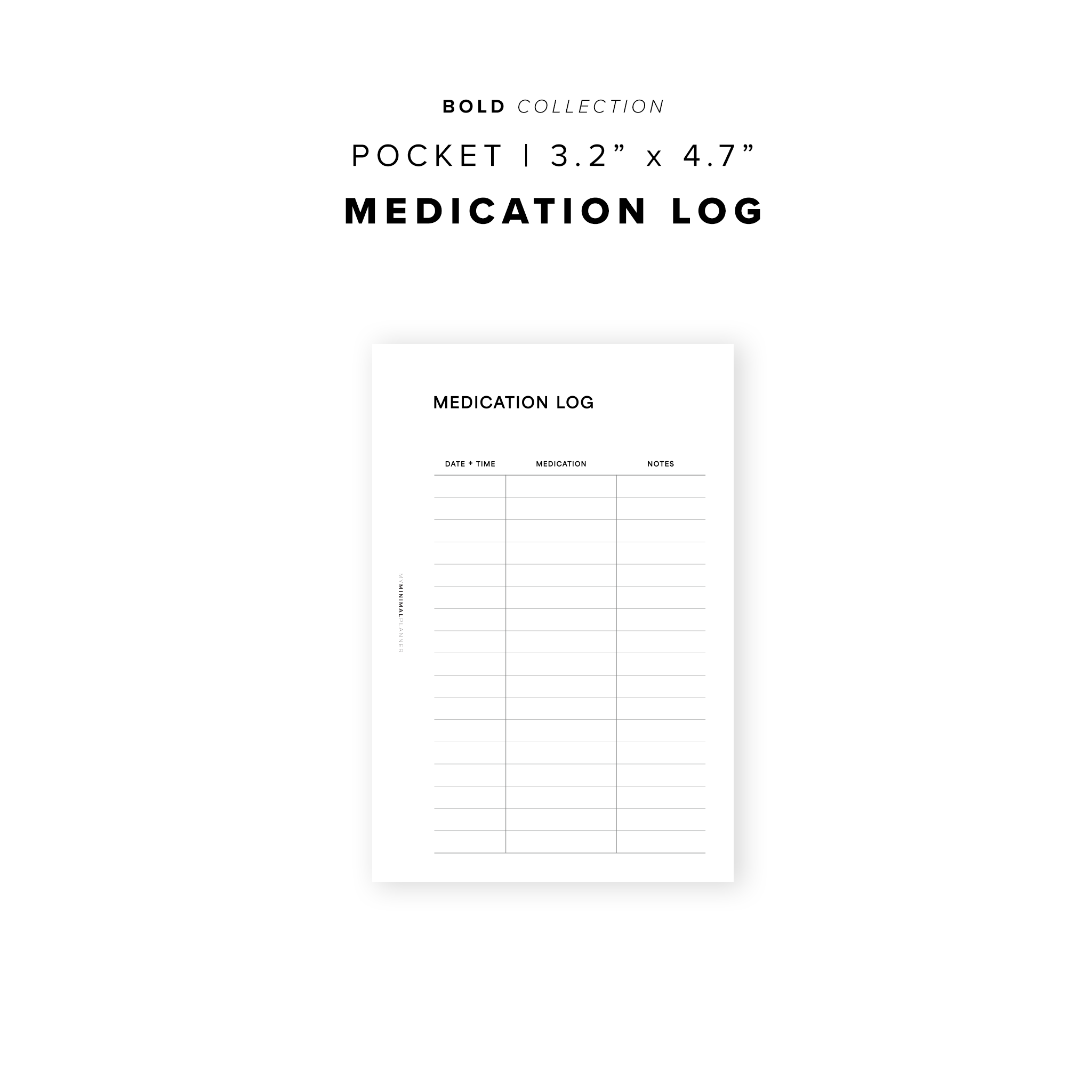 PR284 - Medication Log V2 - Printable Insert