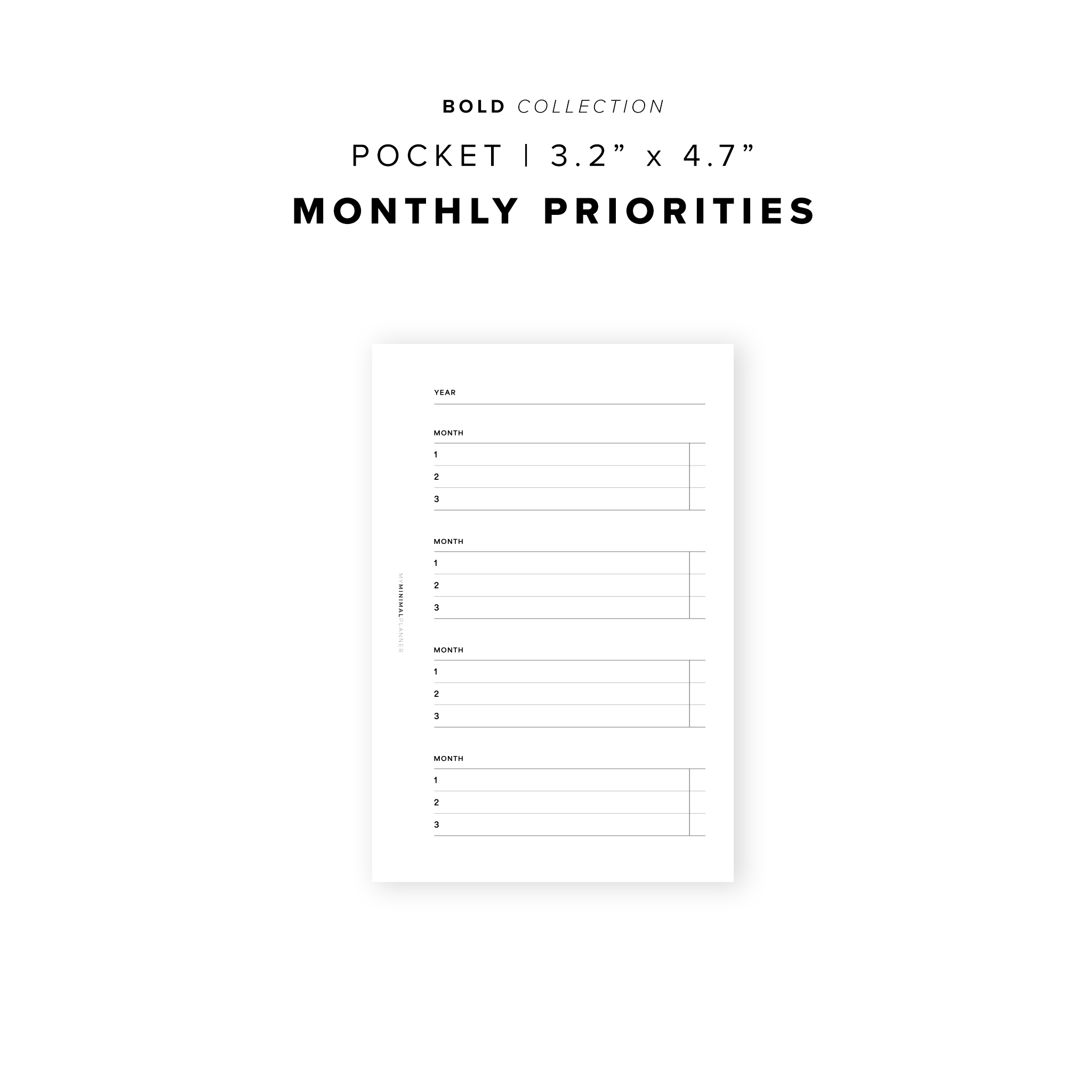 PR306 - Monthly Priorities - Printable Insert