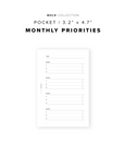 PR306 - Monthly Priorities - Printable Insert