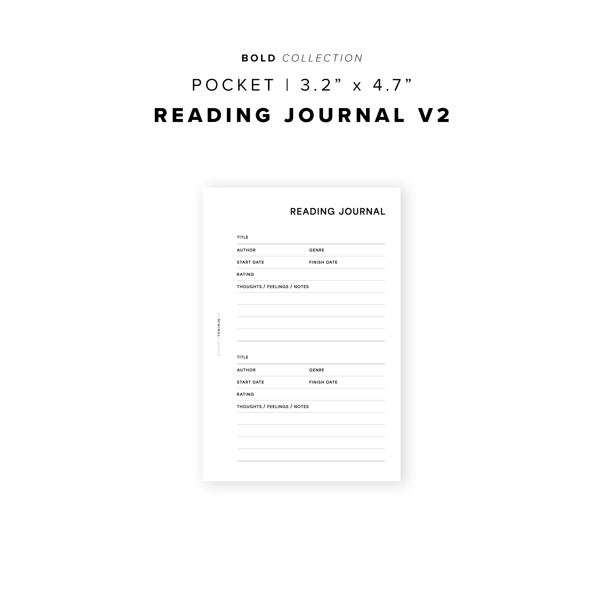 PR297 - Reading Journal V2 - Printable Insert