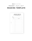 PR238 - Reading Template - Printable Insert