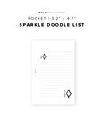 PR230 - Sparkle Doodle List - Printable Insert