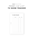 PR312 - TV Show Tracker - Printable Insert