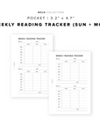 PR313 - Weekly Reading Tracker - Printable Insert