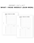 PR218 - What I Read Weekly - Printable Insert