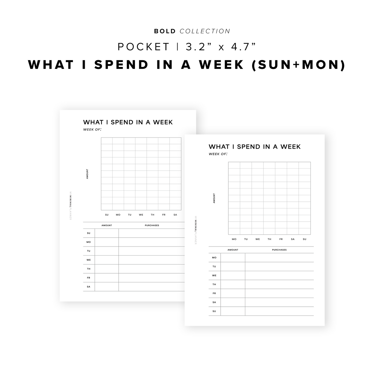 PR223 - What I Spend in a Week - Printable Insert – My Minimal Planner