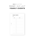 PR286 - Yearly Events - Printable Insert