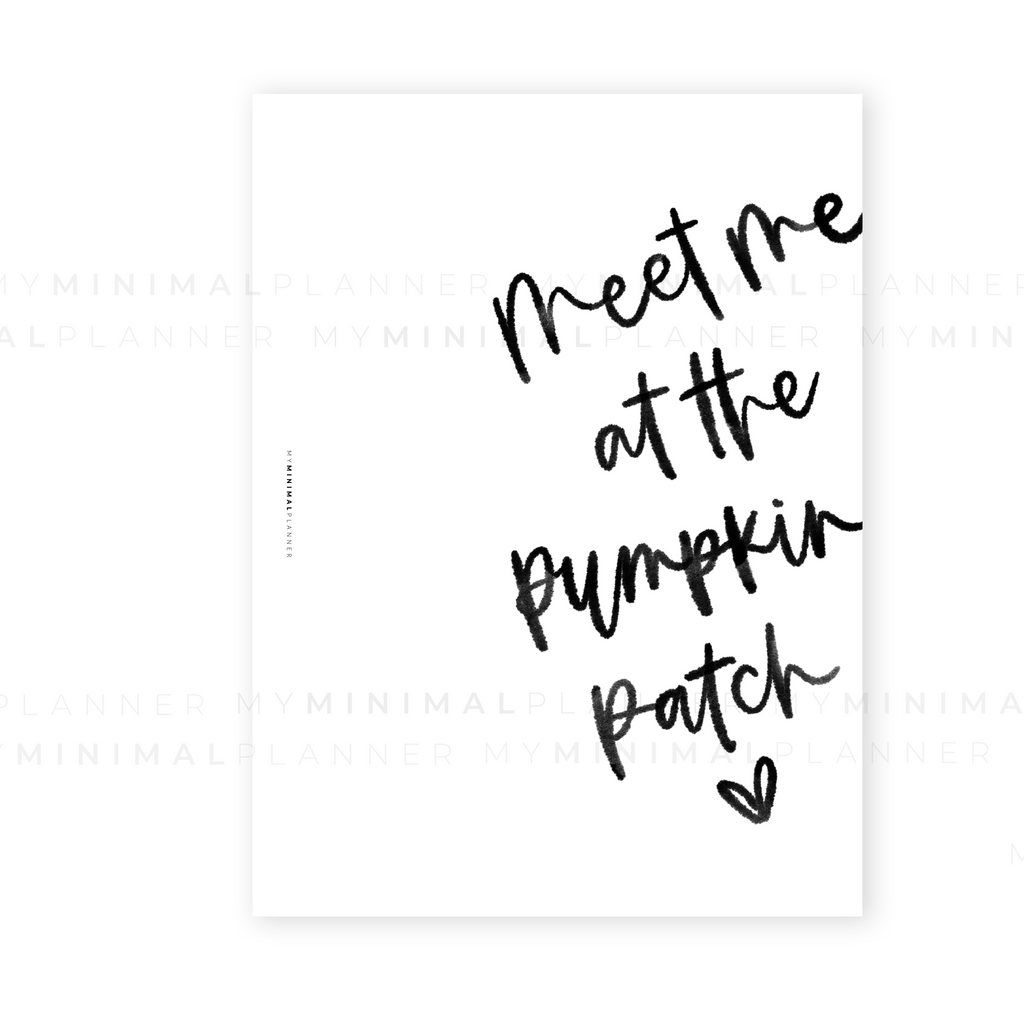 PRD225 Pumpkin Patch Printable Dashboard My Minimal Planner