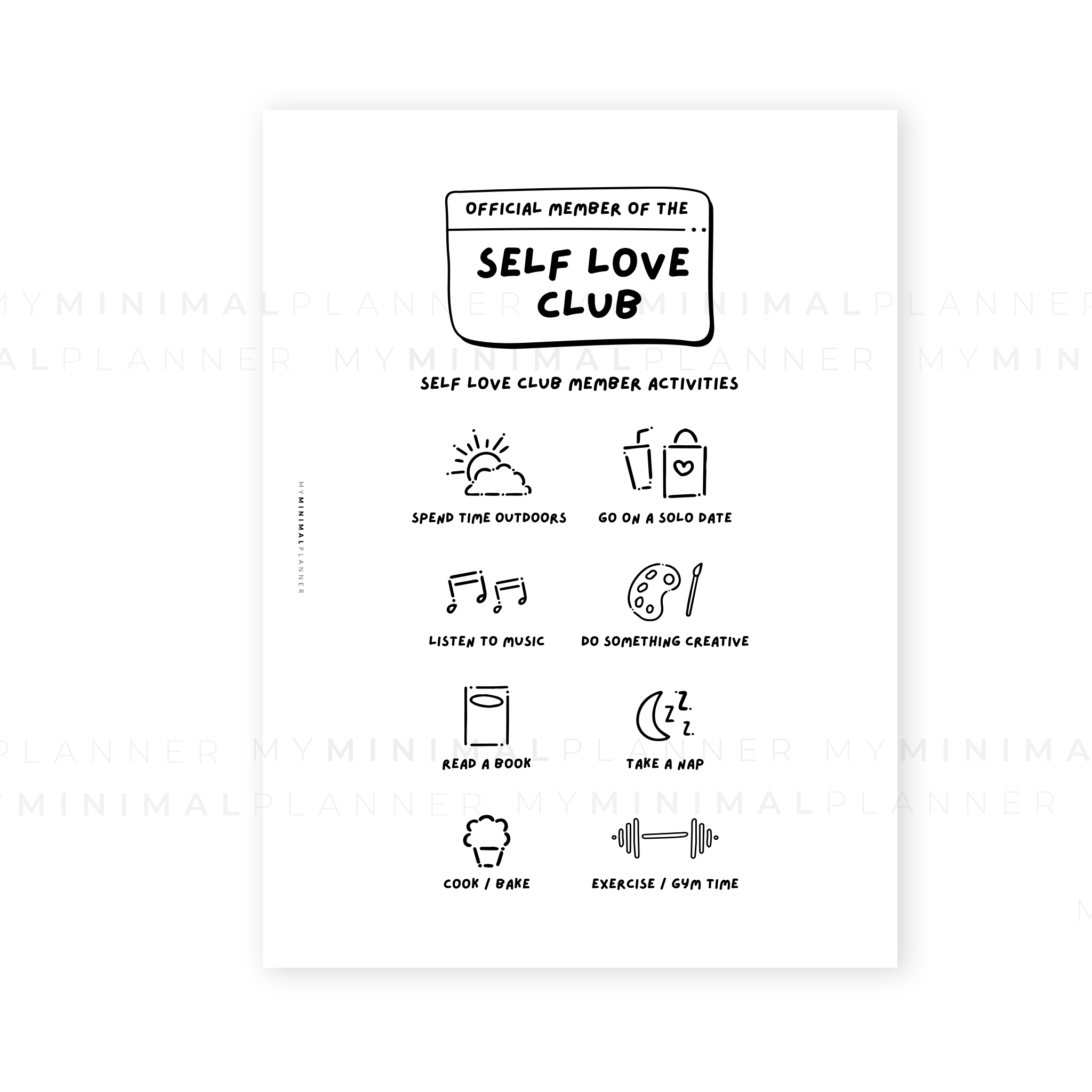 PRD209 - Self Love Club Activities - Printable Dashboard