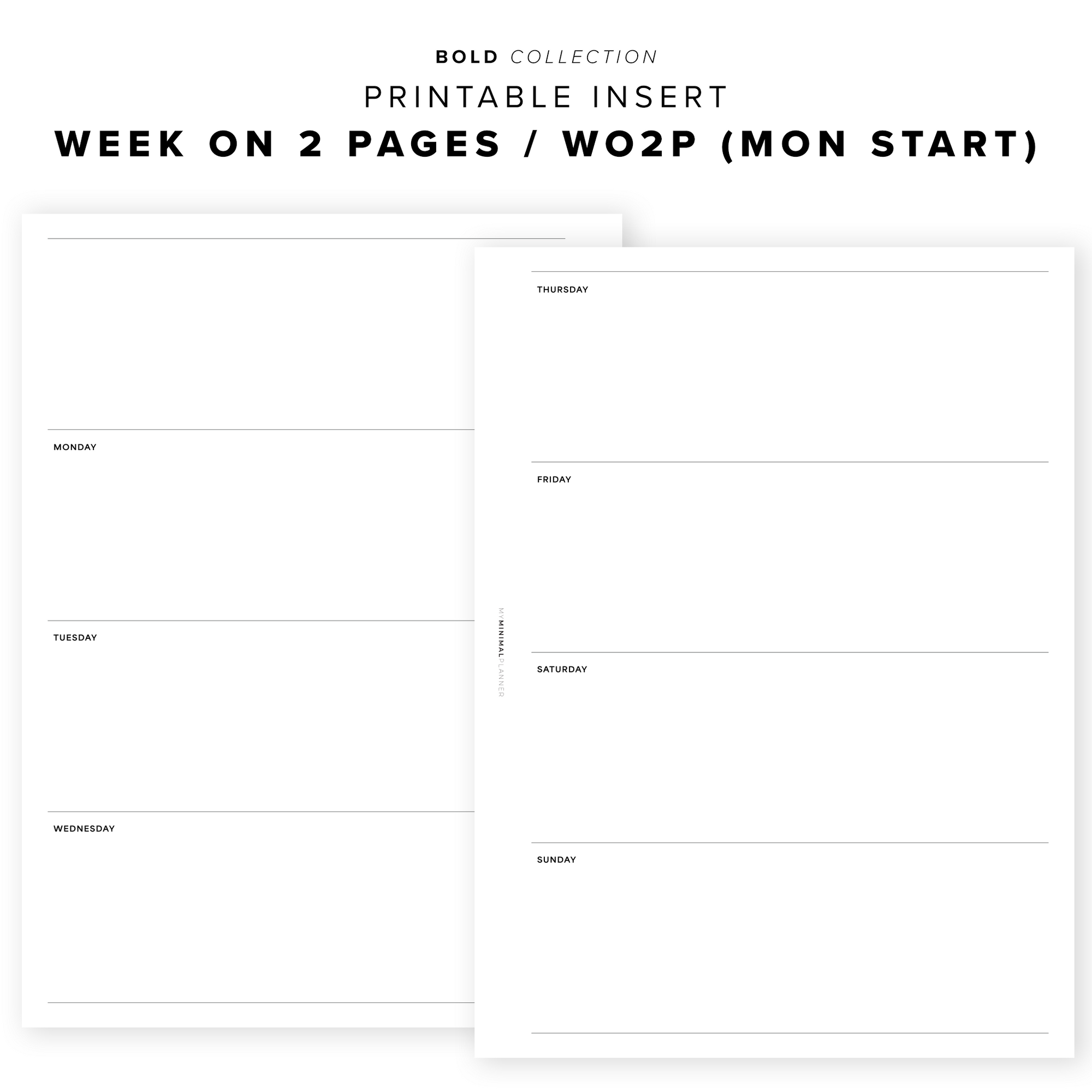 PR322 - Week on 2 Pages V3 (WO2P) - Printable Insert