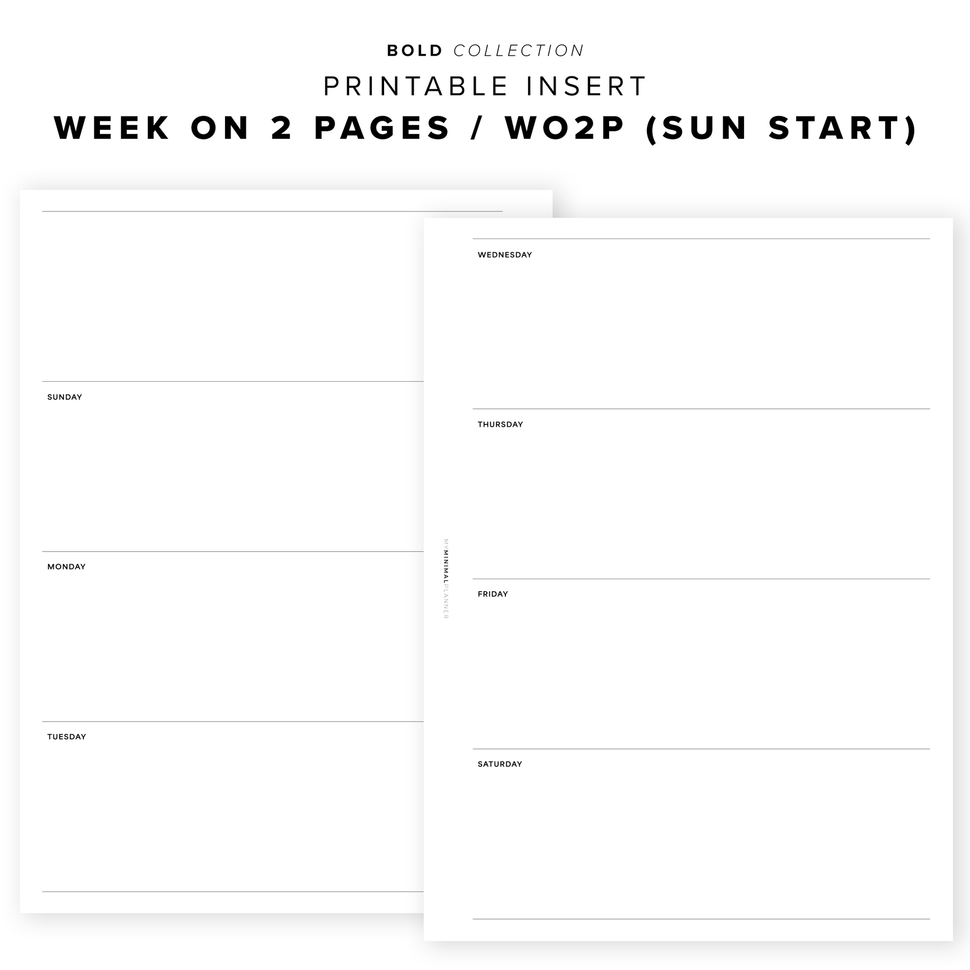 PR322 - Week on 2 Pages V3 (WO2P) - Printable Insert