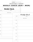 PR349 - Weekly Check / WO1P - Printable Insert