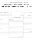 PPC30 - The Book Lovers 6 - Printable Planner Cards