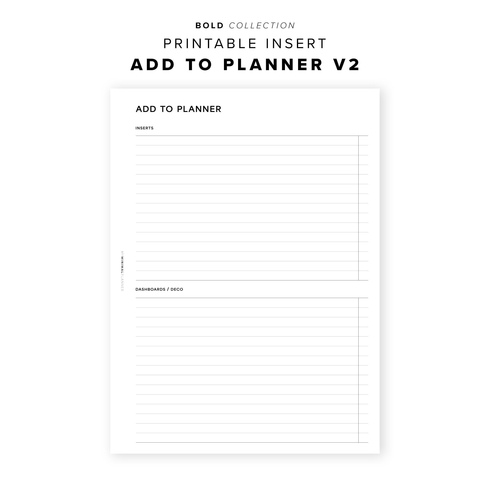 PR285 - Add to Planner V2 - Printable Insert