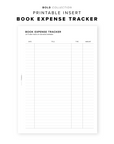 PR278 - Book Expense Tracker - Printable Insert