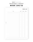 PR294 - Book Log V2 - Printable Insert