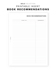 PR200 - Book Recommendations - Printable Insert