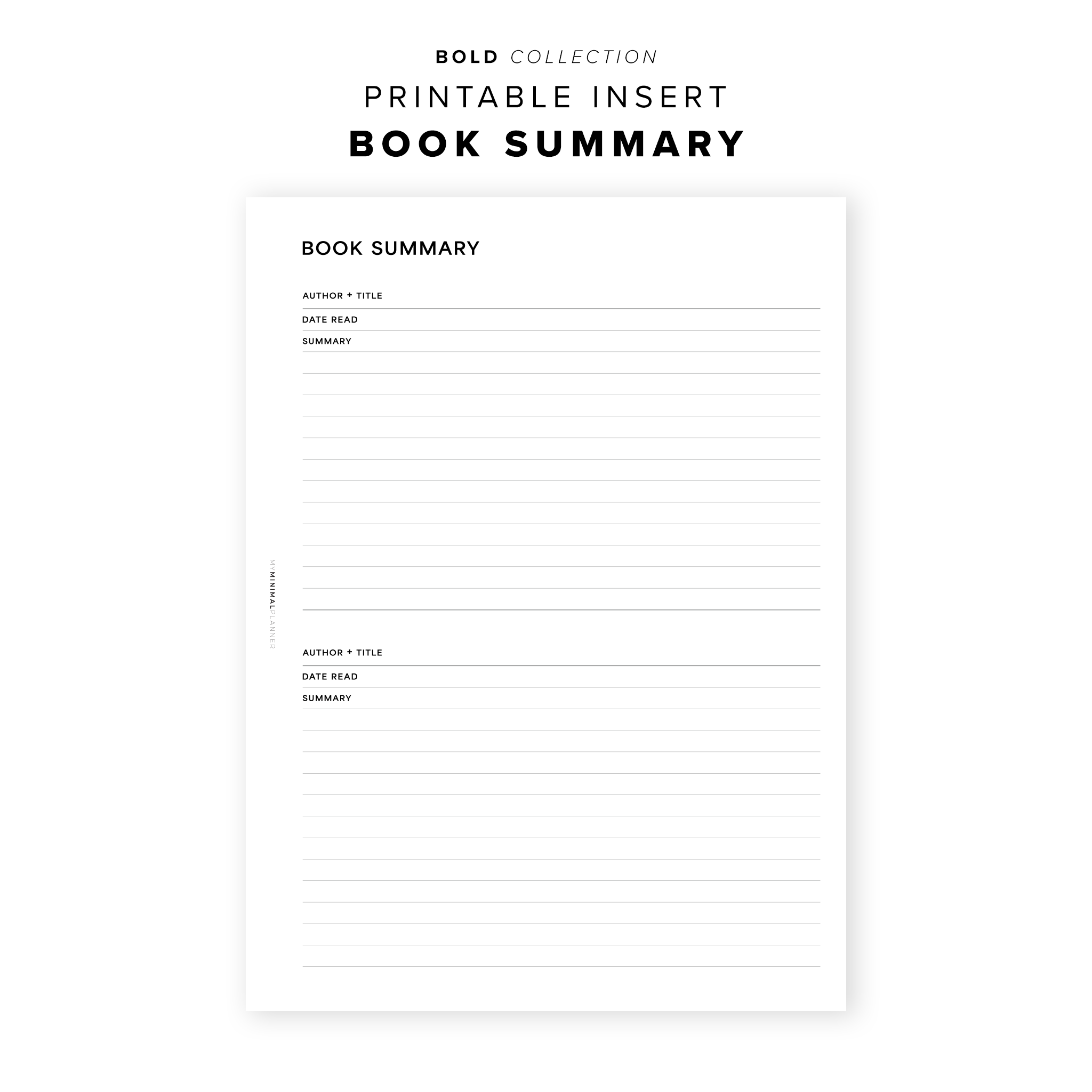 PR302 - Book Summary - Printable Insert