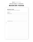 PR279 - Bookish Faves - Printable Insert