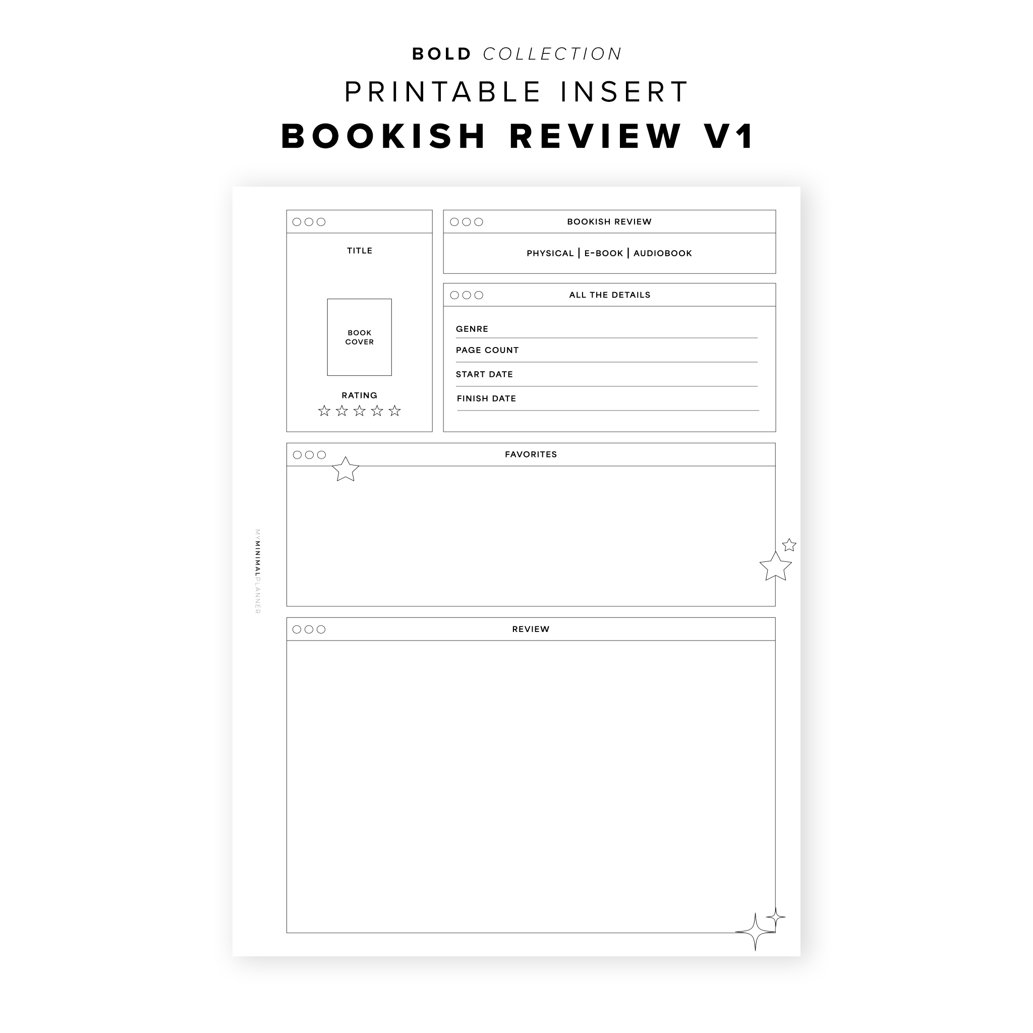 PR303 - Bookish Review V1 - Printable Insert