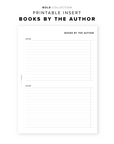 PR207 - Books by the Author - Printable Insert