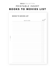 PR281 - Books to Movies - Printable Insert