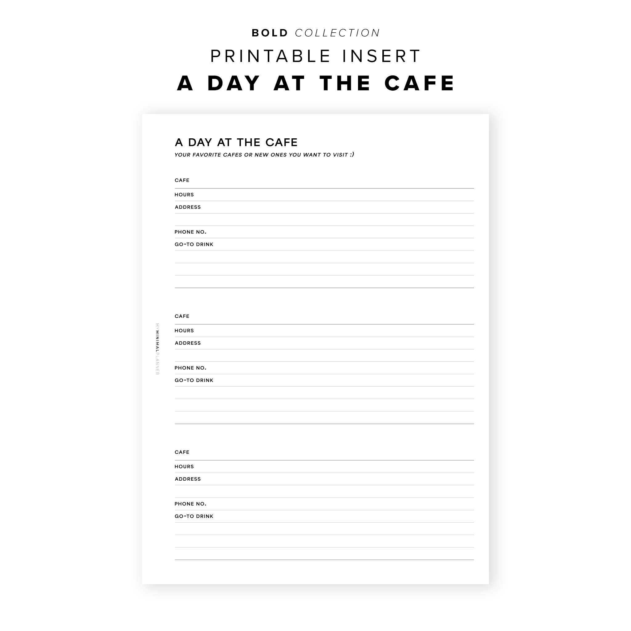 PR289 - Day at the Cafe - Printable Insert