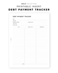 PR225 - Debt Payment Tracker - Printable Insert