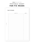 PR264 - Fan Fic Reads - Printable Insert