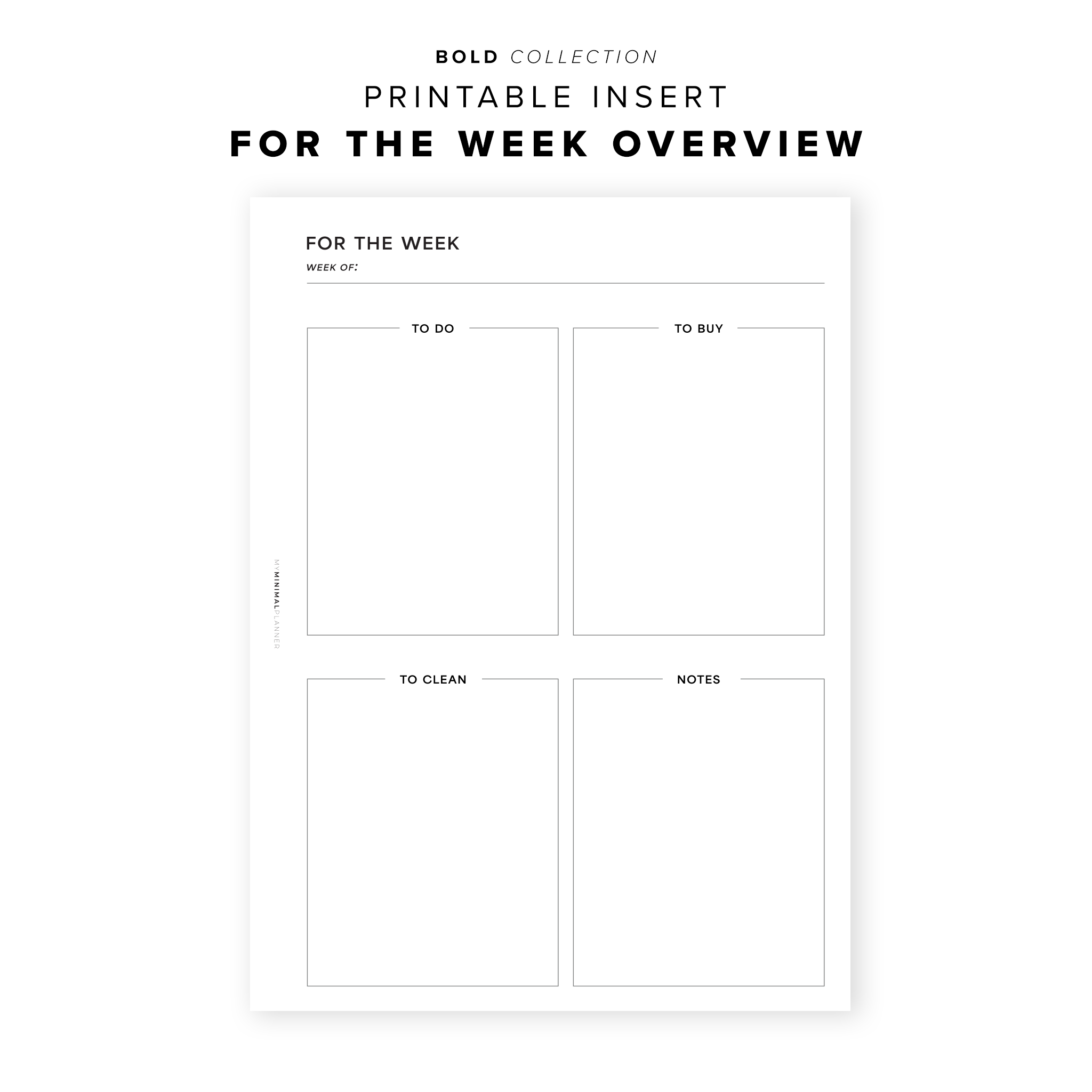 PR219 - For the Week - Printable Insert – My Minimal Planner