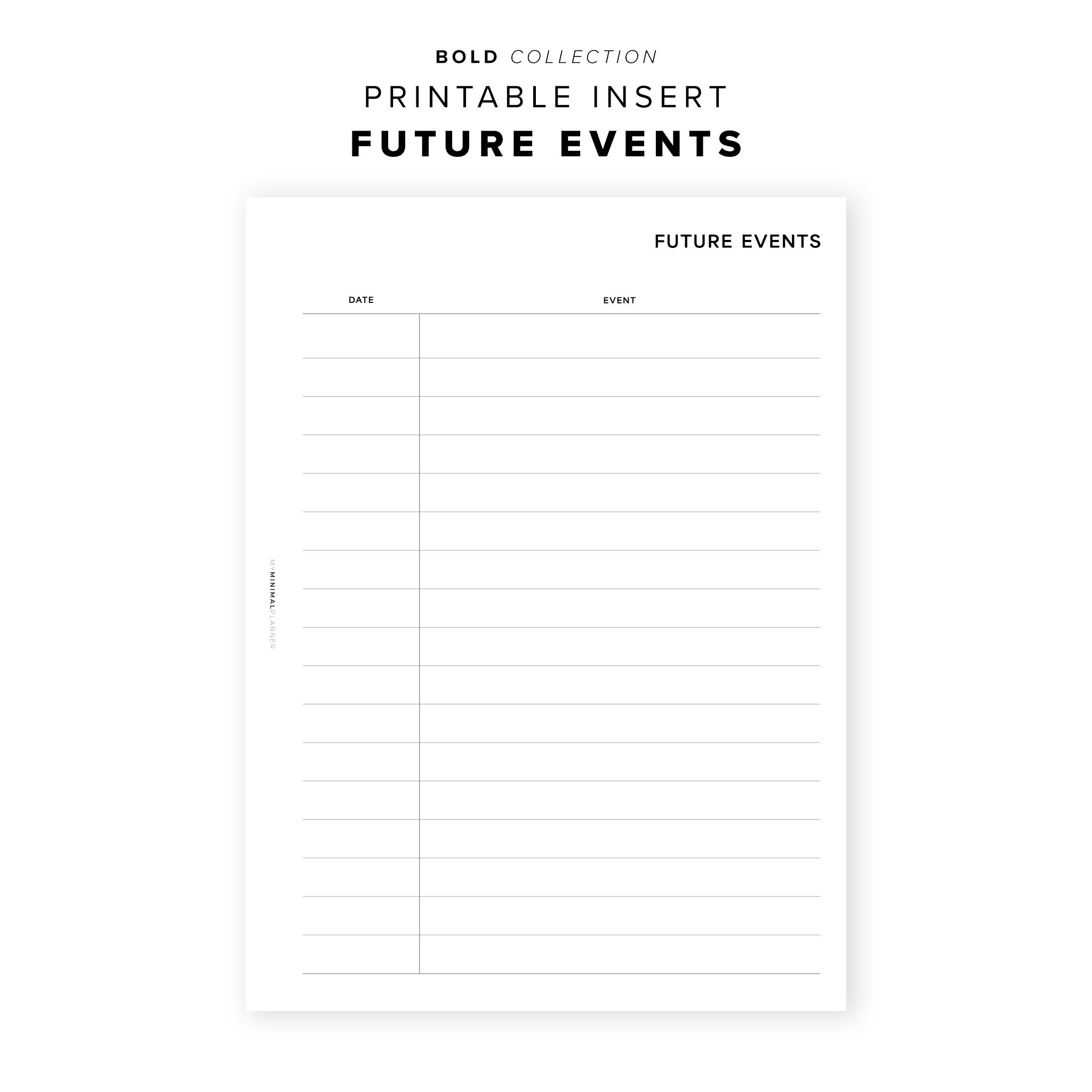 PR296 - Future Events - Printable Insert