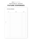 PR292 - Future Expenses - Printable Insert