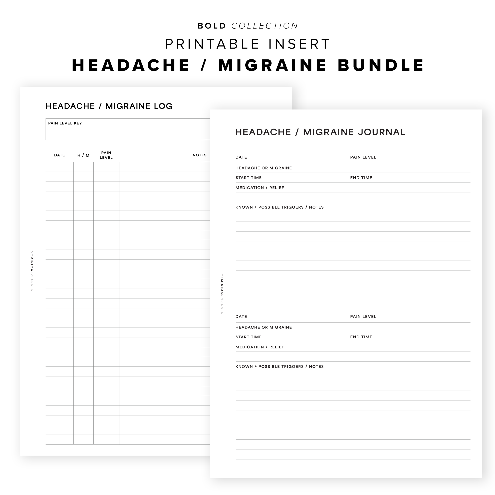 PR283 - Migraine / Headache Bundle - Printable Insert
