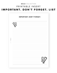 PR231 - Important. Don't Forget List - Printable Insert