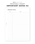 PR323 - Important Dates V2 - Printable Insert