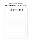 PR353 - Important To Do - Printable Insert