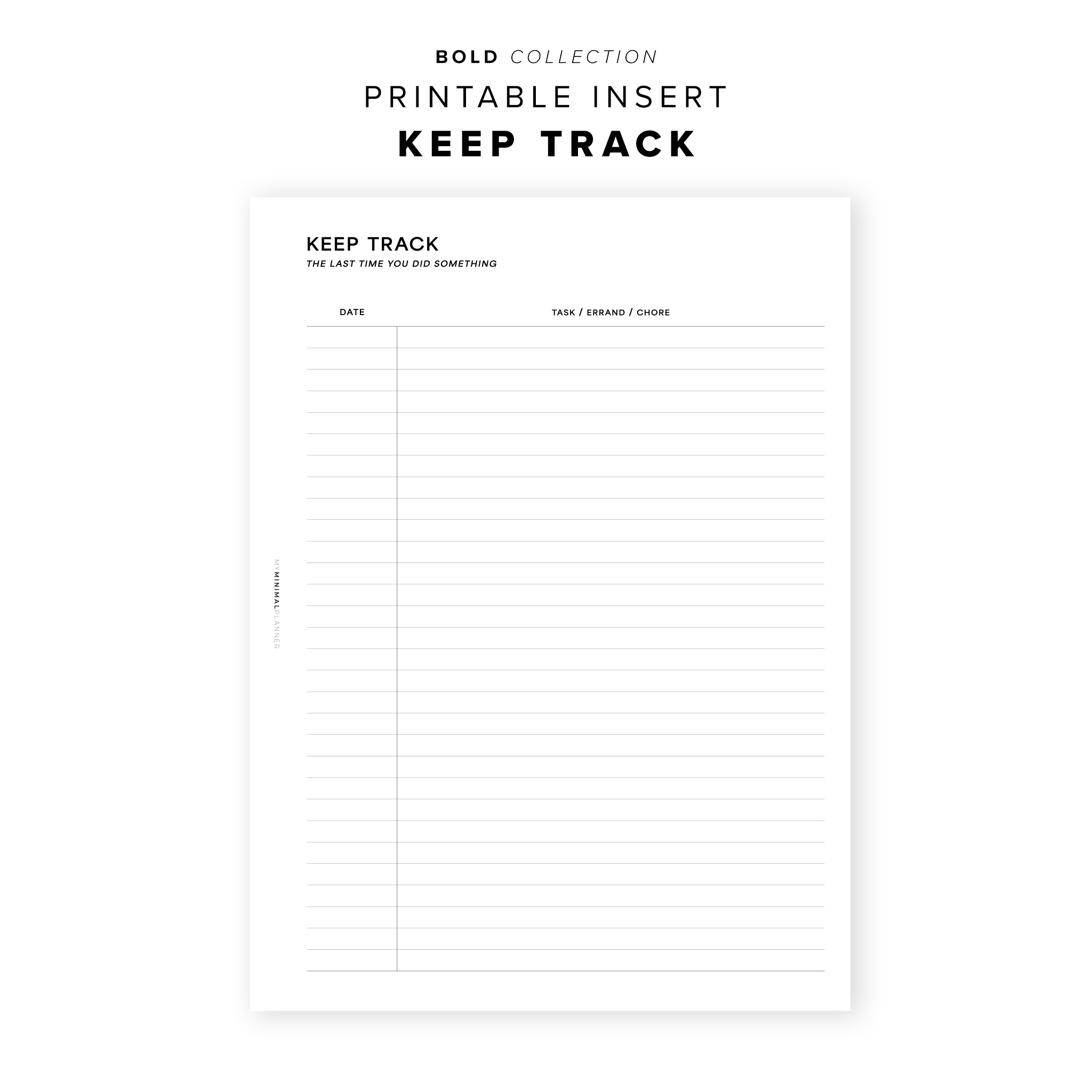 PR247 - Keep Track - Printable Insert